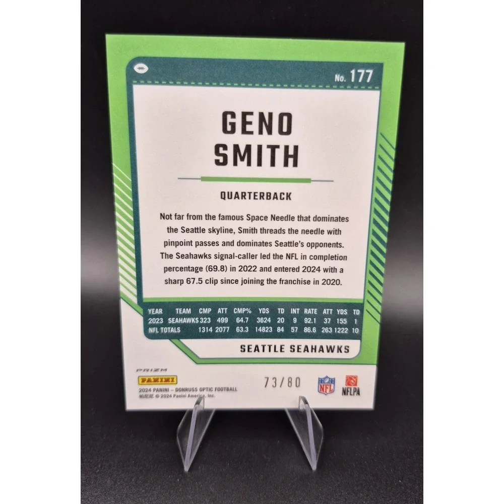 2024 Panini Donruss Optic Geno Smith #177 Pink Velocity /80 Seattle Seahawks